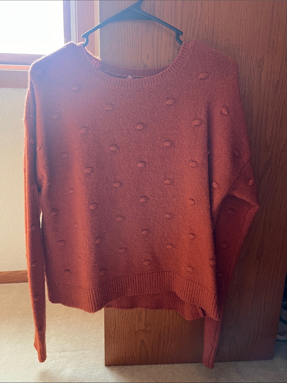 Rust Orange Polka Dot Sweater